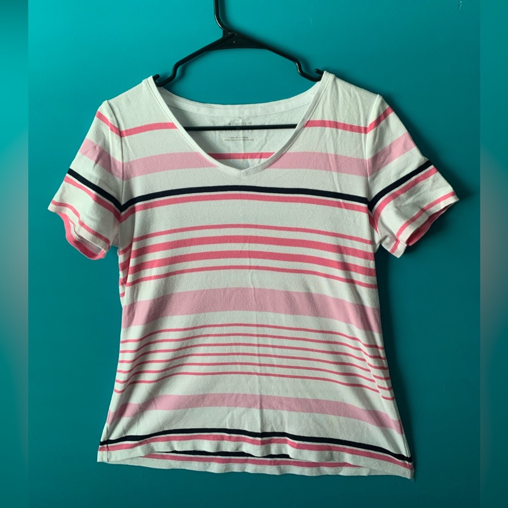 Womens Pink striped (L) Tshirt